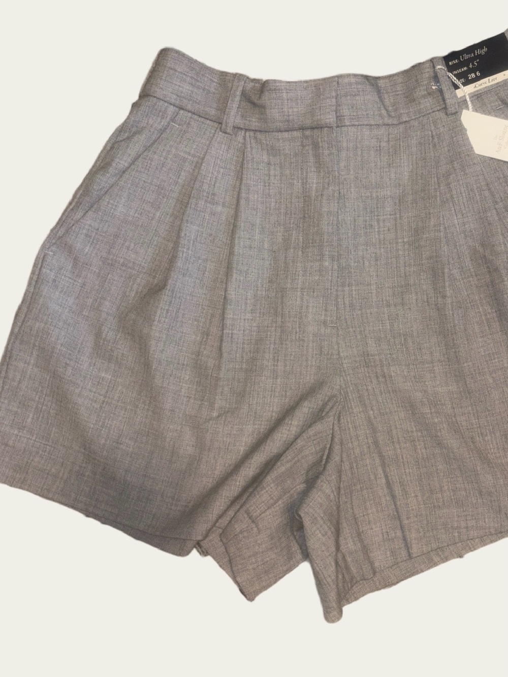 Abercrombie & Fitch High-Waist Gray Pleated Shorts - NWT!